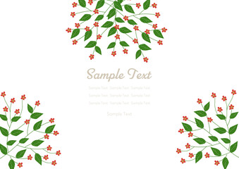 赤い花木のフレーム