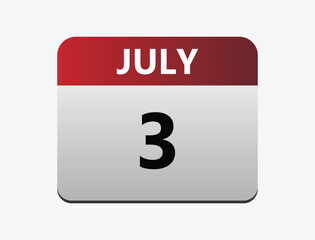 July 3th calendar icon vector. Concept of schedule. business and tasks. vector illustrator.