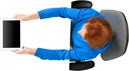 Beautiful business woman using a digital tabel computer