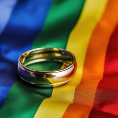 Love knows no gender: a symbol of union and equality. Generative ai.