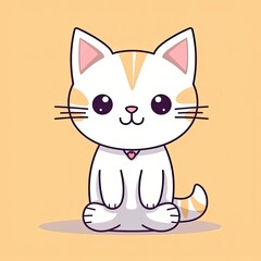 Cute cat sitting cartoon icon illustration. animal nature icon concept isolated. flat cartoon style, generat aI