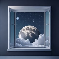 frame with clouds and stars