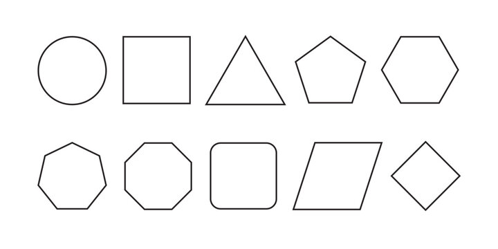 illustration of a set of icons basic shape line design template
