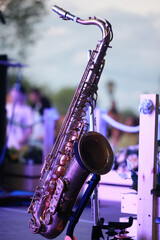 saxophone on stage music jazz concert
