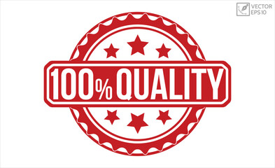 100% quality rubber stamp vector illustration on white background. 100% quality rubber stamp