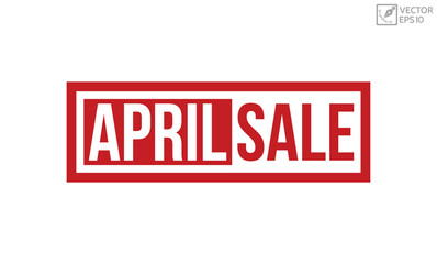 April sale rubber stamp vector illustration on white background. April sale rubber stamp