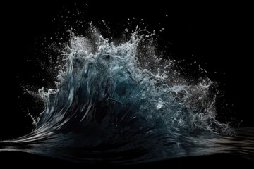 Isolated Sea Wave Captured In Slow Motion, Showing The Intricate Details Of Its Shape And Movement. Generative AI