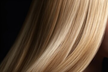 Background Hair Straight Blonde Shiny Beautiful Well. Generative AI - obrazy, fototapety, plakaty