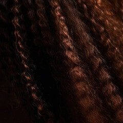 Naklejka premium Hair. Background Afrocudry Brunette Shiny Beautiful Well. Generative AI
