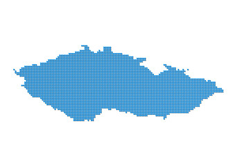 An abstract representation of Czech Republic, vector Czech Republic map made using a mosaic of blue dots with shadows. Illlustration suitable for digital editing and large size prints. 