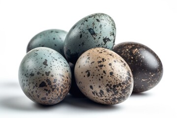 Emu Eggs On White Background. Generative AI