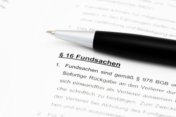 Fundsachen Paragraph Beförderungsbedingungen