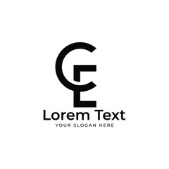 CE letter mark link abstract vector logo design