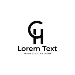 CH link letter mark abstract vector logo design