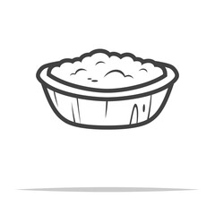 Cottage cheese outline icon vector isolated