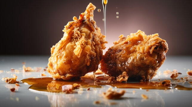 Satisfy Your Cravings with Hot Fried Chicken, food photography. Generative AI