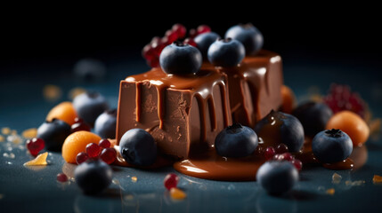 Fototapeta na wymiar Satisfy Your Sweet Tooth with Delicious Homemade Fudge. Food photography. Generative AI