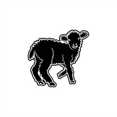  silhouette illustration of a sheep for sign stamp