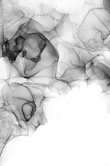 Marble ink abstract art from exquisite original painting for abstract background . Painting was painted on high quality paper texture to create smooth marble background pattern of ombre alcohol ink . © InfiniteFlow