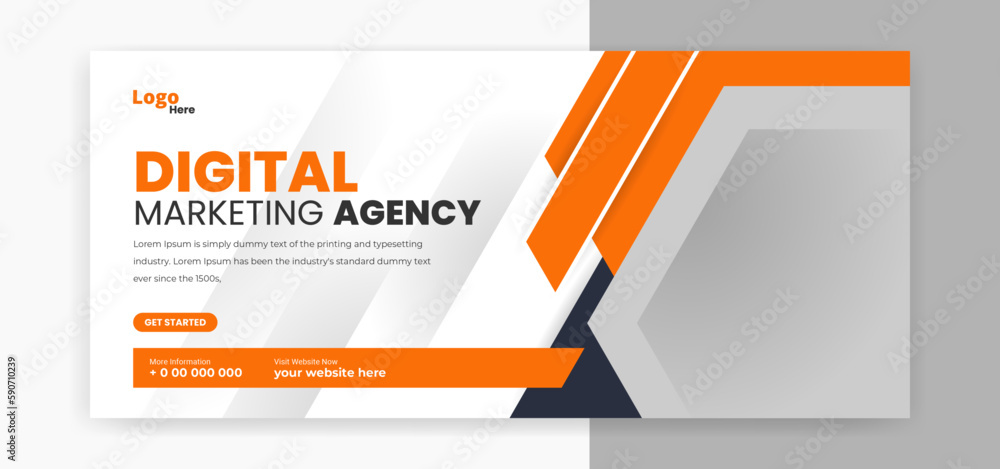 Wall mural digital marketing cover page timeline web ad banner template design
