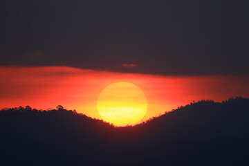 background sun at sunset landscape orange sky evening