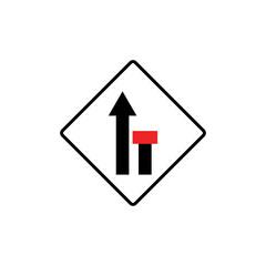 Black and White Color Traffic Sign Street Sign Icon Vector Template