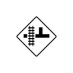 Black and White Color Traffic Sign Street Sign Icon Vector Template