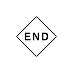 Black and White Color Traffic Sign Street Sign Icon Vector Template