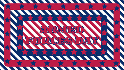 armed forces day greeting in American flag texture.