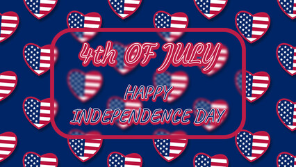 Fototapeta premium 4th of July happy independence day creative illustration on health shape