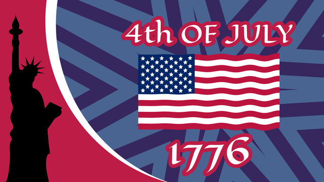 4th of July animated images usin usa flag and statue of Liberty