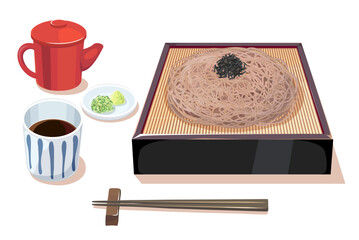 ざるそばのイラスト