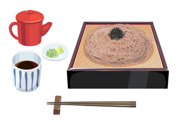 ざるそばのイラスト