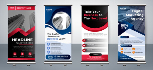 Business Roll Up Set. Stand Banner Template, Abstract banner Background vector, flyer, presentation, leaflet, j-flag, x-stand, x-banner, exhibition display