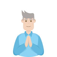 The Elderly Seventies Grandfather Character Face Old Man Smile