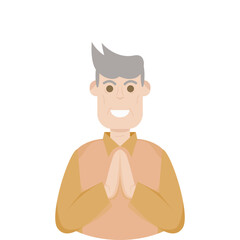 The Elderly Seventies Grandfather Character Face Old Man Smile