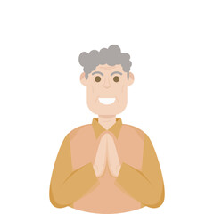 The Elderly Seventies Grandfather Character Face Old Man Smile