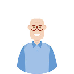 Fototapeta premium The Elderly Seventies Grandfather Character Face Old Man Smile