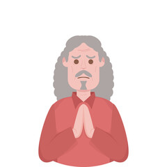 The Elderly Seventies Grandfather Character Face Old Man Smile