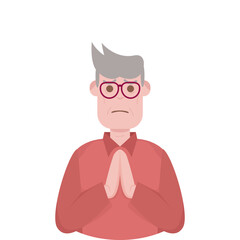 The Elderly Seventies Grandfather Character Face Old Man Smile