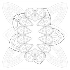 Decorative Doodle flowers in black and white for coloring book, cover or background. Hand drawn sketch for adult anti stress coloring page.-vector 