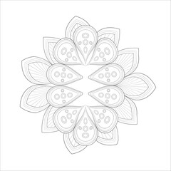 Decorative Doodle flowers in black and white for coloring book, cover or background. Hand drawn sketch for adult anti stress coloring page.-vector 