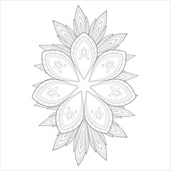 Decorative Doodle flowers in black and white for coloring book, cover or background. Hand drawn sketch for adult anti stress coloring page.-vector 