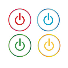 vector illustration red,blue,green,yellow power icons design template.