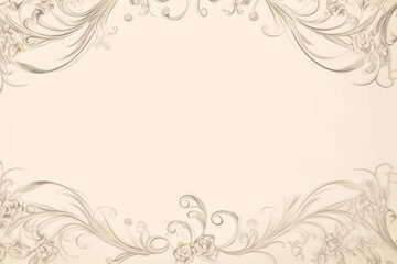 Obraz na płótnie Canvas Vintage floral background with space for text or image in sepia tone. Generative AI