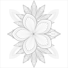 Coloring Books for adult. Hand drawn flowers in zentangle style for t-shirt design or tattoo and coloring book
