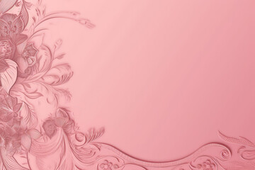 pink background with floral ornament and copy space. Generative AI