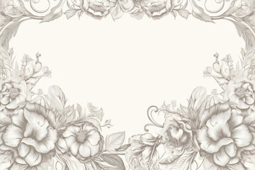 Vintage floral background with flowers. Generative AI