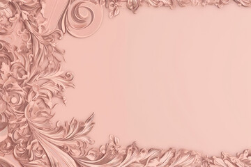 pink background with floral ornament and copy space. Generative AI