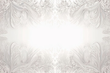 White frosty pattern on the window with copy space. Generative AI